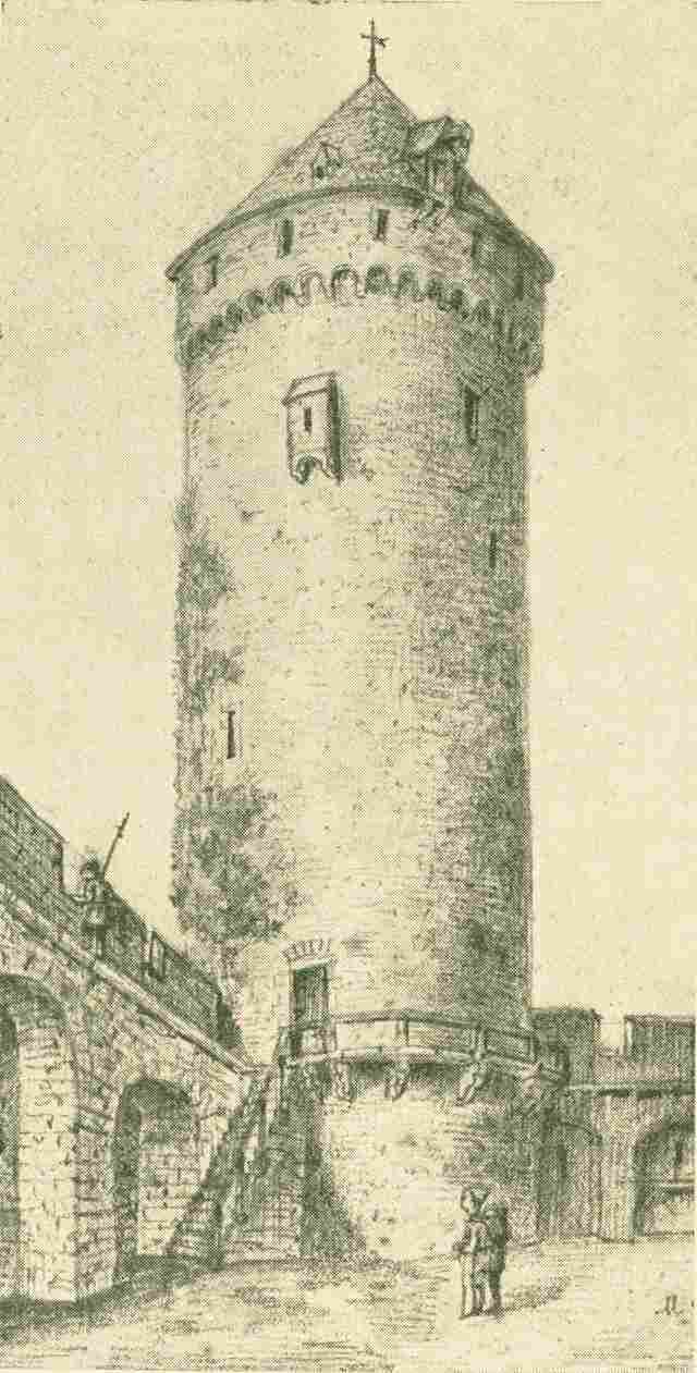 Rekonstruktion der Stadtmauer miteinem Wehrturm