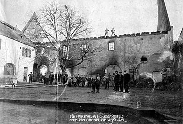Foto nach dem Brand des Marstalls, 1914